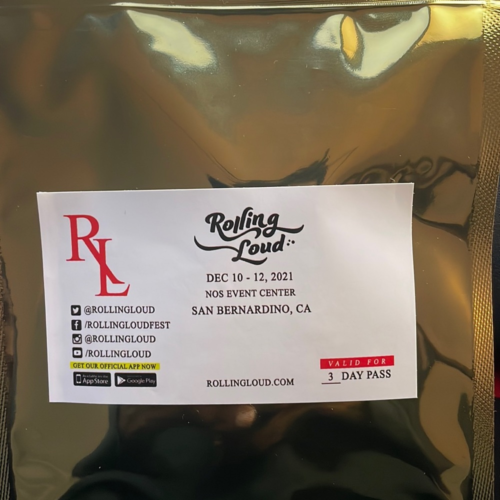 Rolling loud CA tickets GA 3 DAY Pass